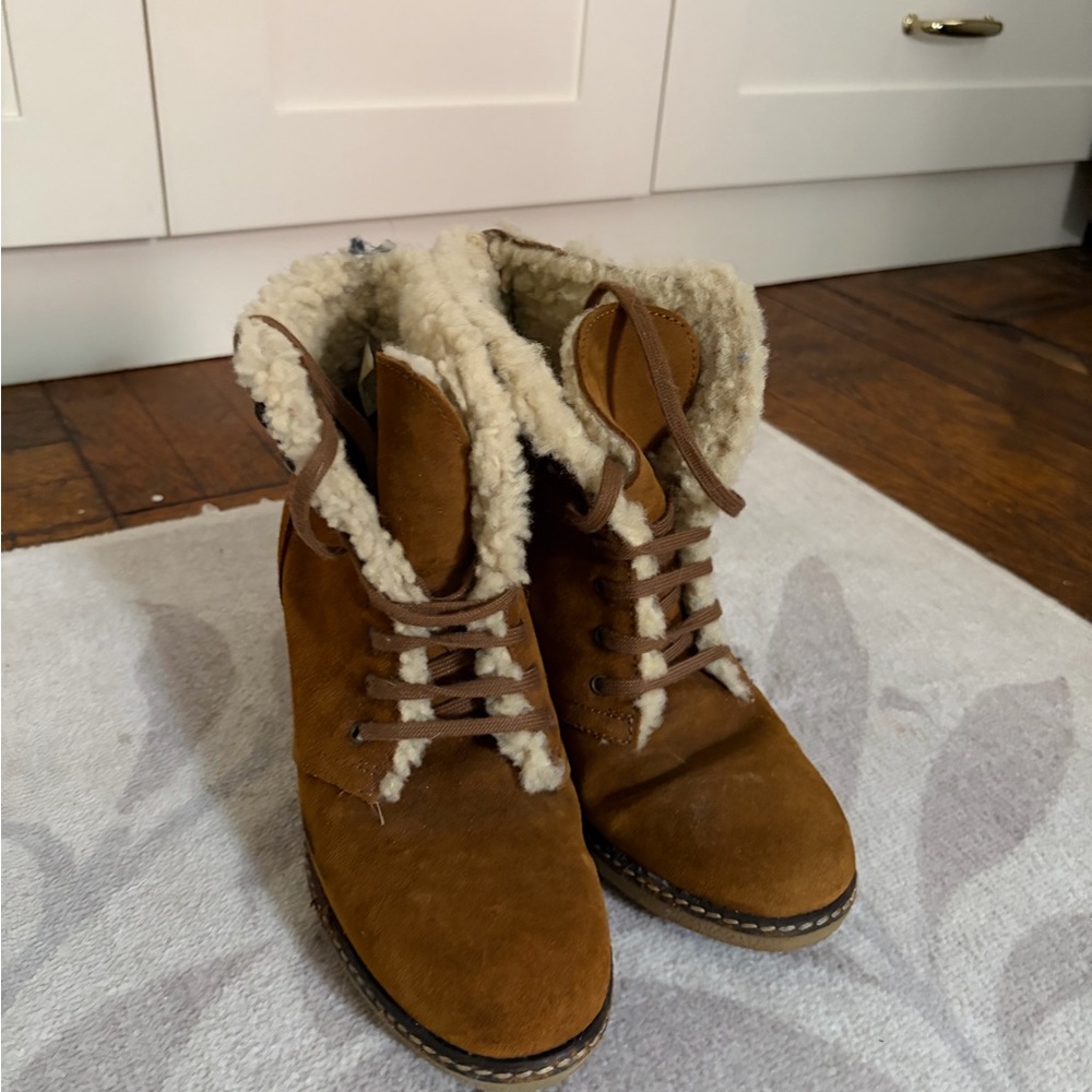 J. Crew MacAlister Shearling Wedge Boot
